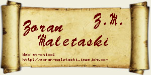 Zoran Maletaški vizit kartica
